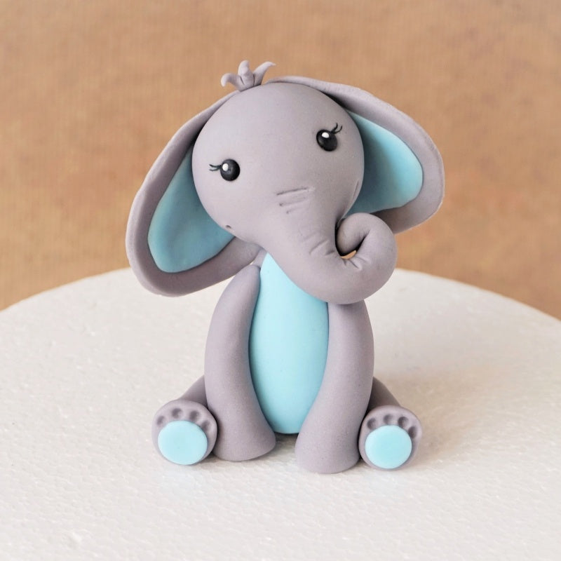 CUTE BABY ELEPHANT BABY SHOWER STAND-UP CAKE TOPPER